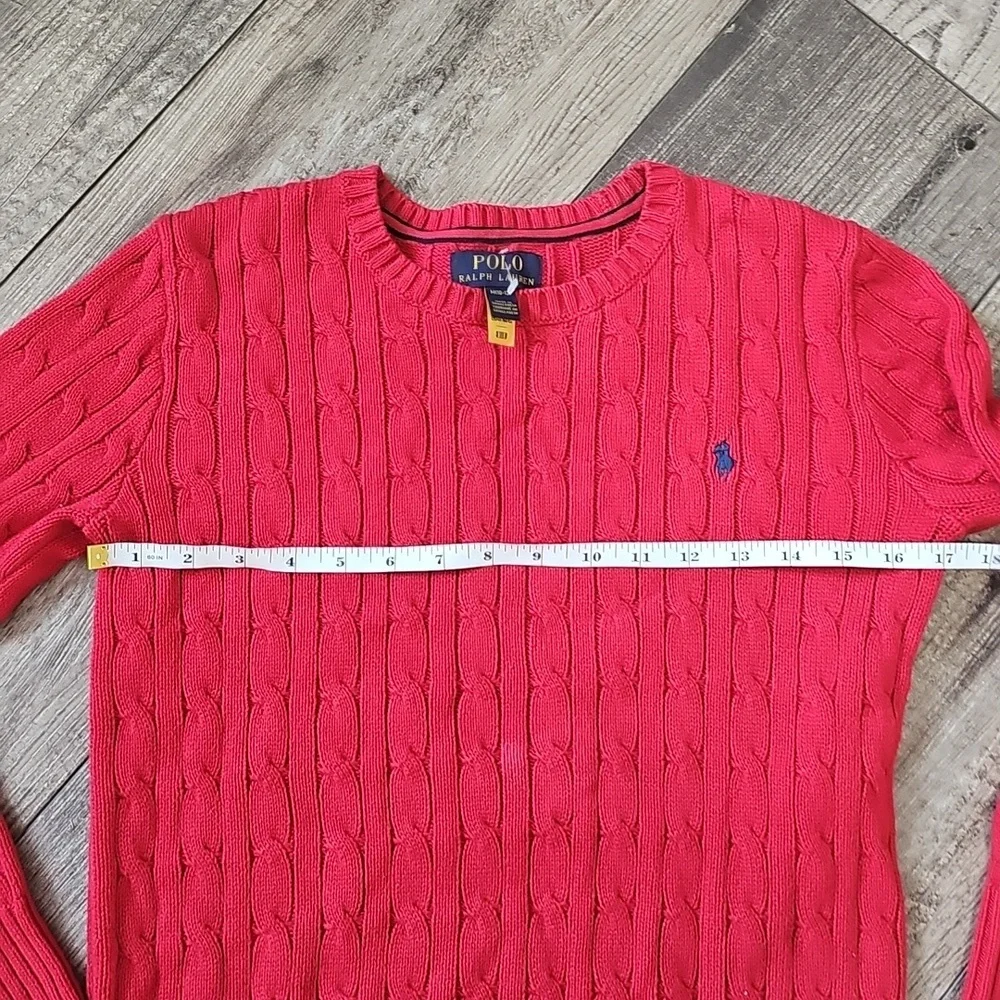 Polo by Ralph Lauren Red Cable Knit Sweater